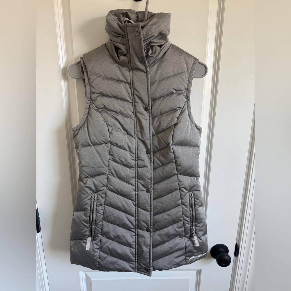 Eddie Bauer sun valley down puffer gilet silver grey